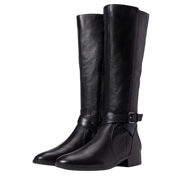 Naturalizer Womens Rena Boot US 9.5 Wide EU 40 Black Leather NIB - Picture 1 of 13